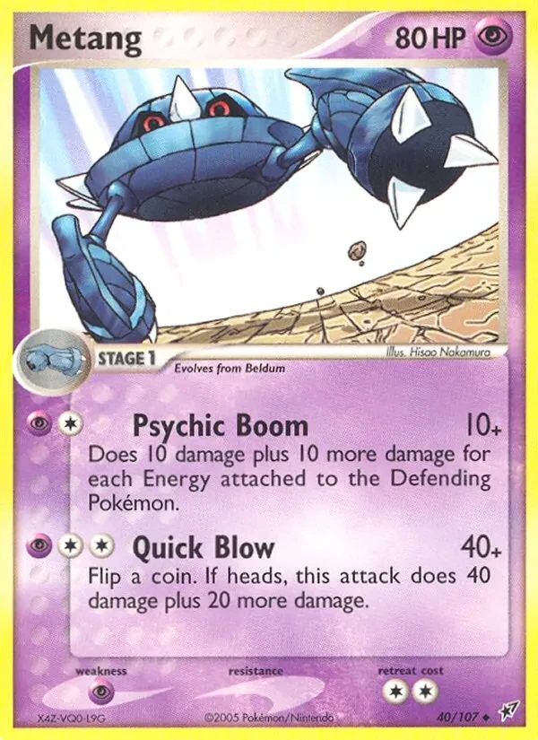 Metang 40/107 Deoxys Pokémon Karte