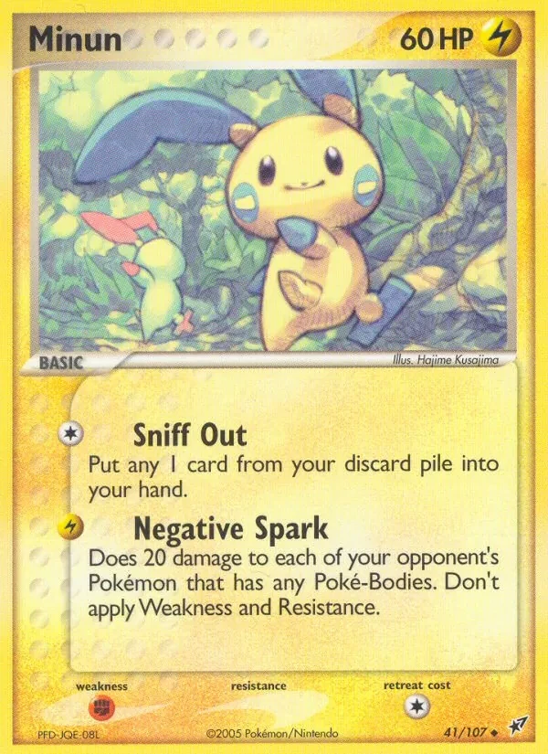 Minun 41/107 Deoxys Pokémon card