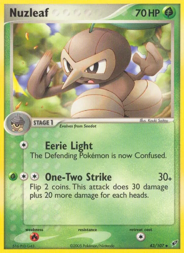 Nuzleaf 43/107 Deoxys Pokémon card