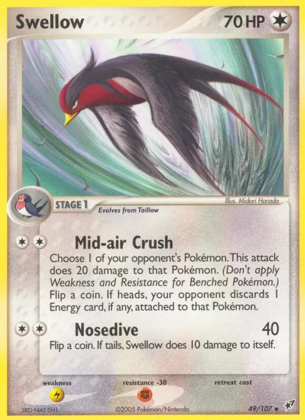 Swellow 49/107 Deoxys Pokémon card