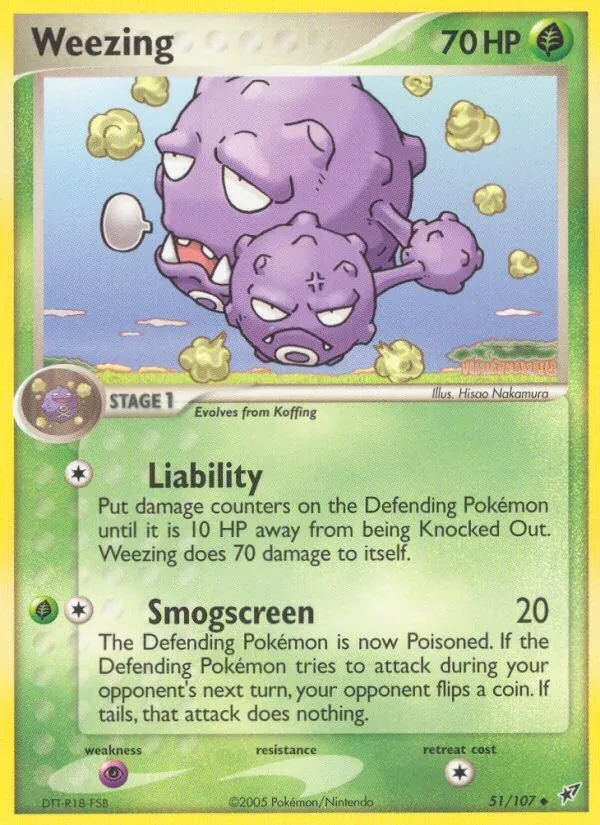 Weezing 51/107 Deoxys Pokémon card