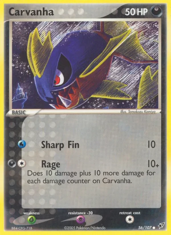Carvanha 56/107 Deoxys Pokémon card