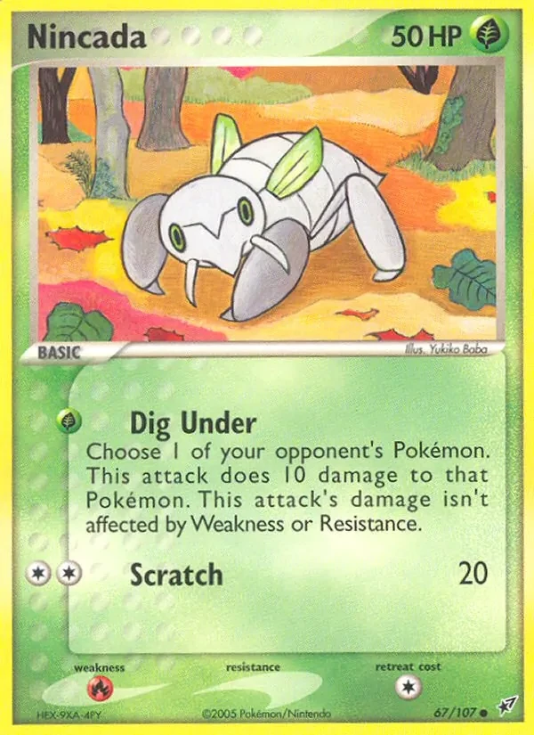 Nincada 67/107 Deoxys Pokémon card