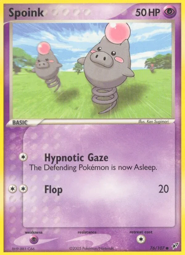 Spoink 76/107 Deoxys Pokémon card