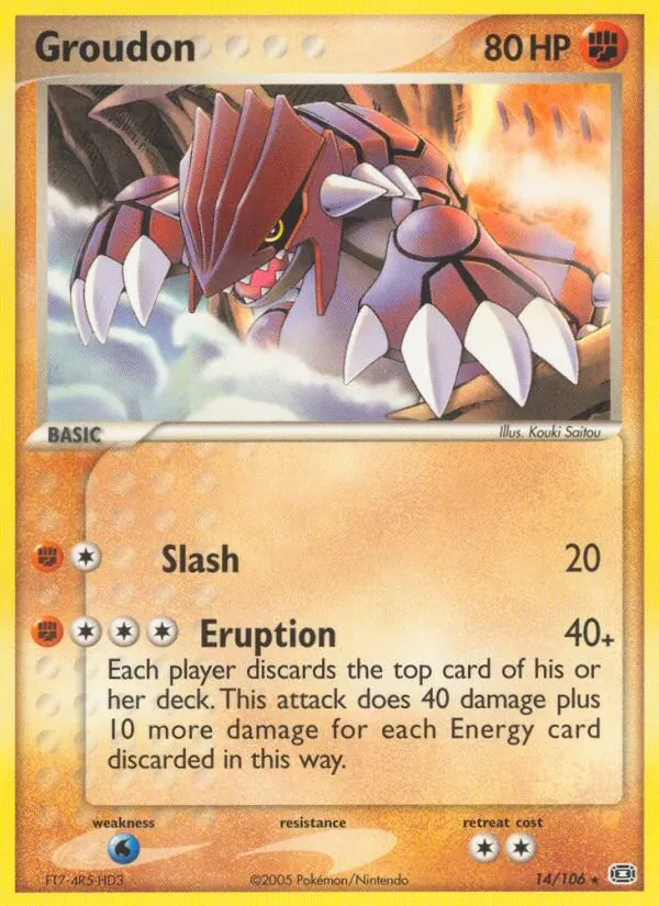 Groudon 14/106 Emerald Pokémon card