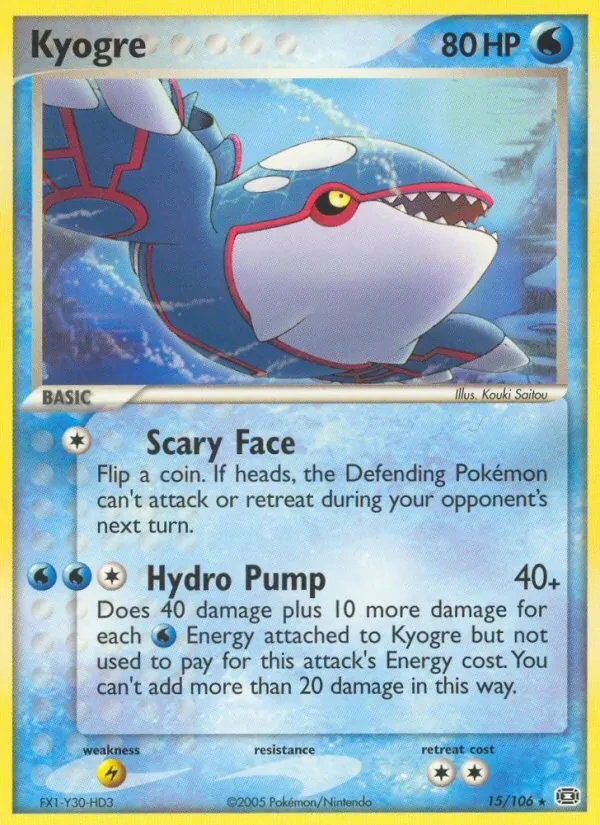 Kyogre 15/106 Emerald Pokémon card