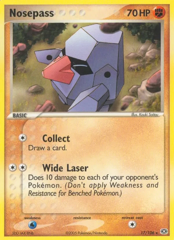 Nosepass 17/106 Emerald Pokémon card