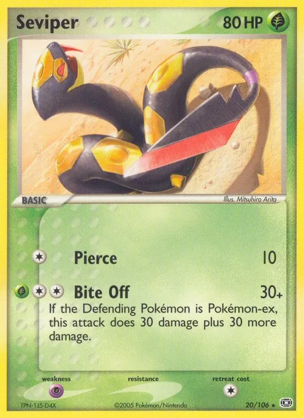 Seviper 20/106 Emerald Pokémon card