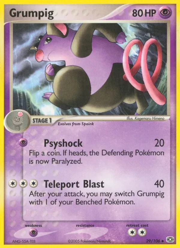 Grumpig 29/106 Emerald Pokémon card