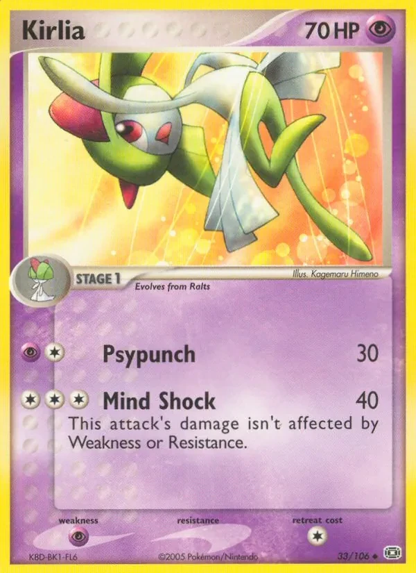 Kirlia 33/106 Emerald Pokémon card