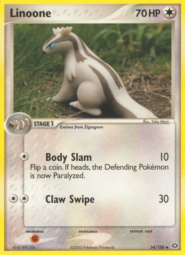 Linoone 34/106 Emerald Pokémon card