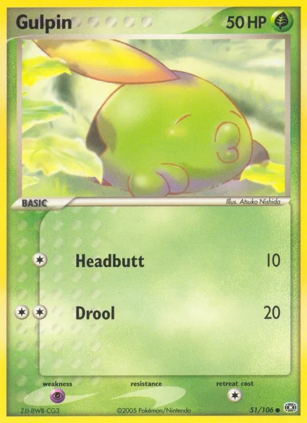 Gulpin 51/106 Emerald Pokémon card