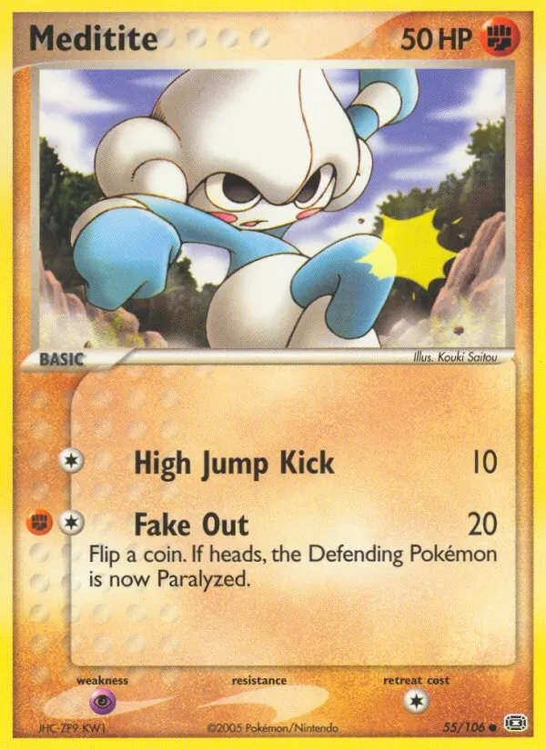 Meditite 55/106 Emerald Pokémon card