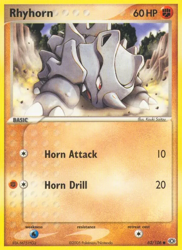 Rhyhorn 62/106 Emerald Pokémon card
