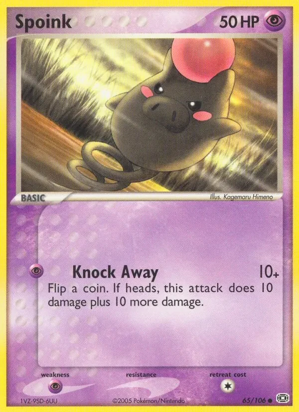 Spoink 65/106 Emerald Pokémon Karte