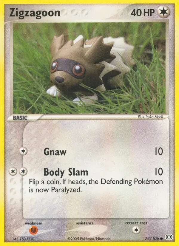 Zigzagoon 74/106 Emerald Pokémon kaart