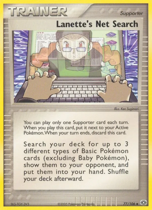 Lanette's Net Search 77/106 Emerald Pokémon card
