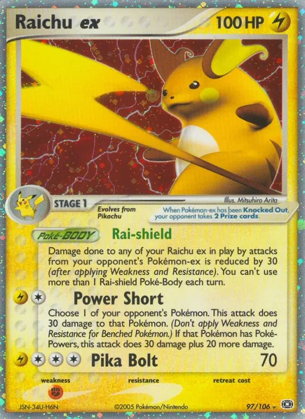 Raichu ex 97/106 Emerald Pokémon card