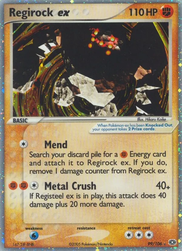 Regirock ex 99/106 Emerald Pokémon card