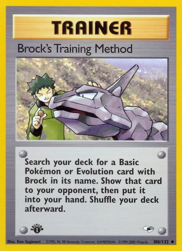 Brock's Training Method 106/132 Gym Heroes Pokémon card