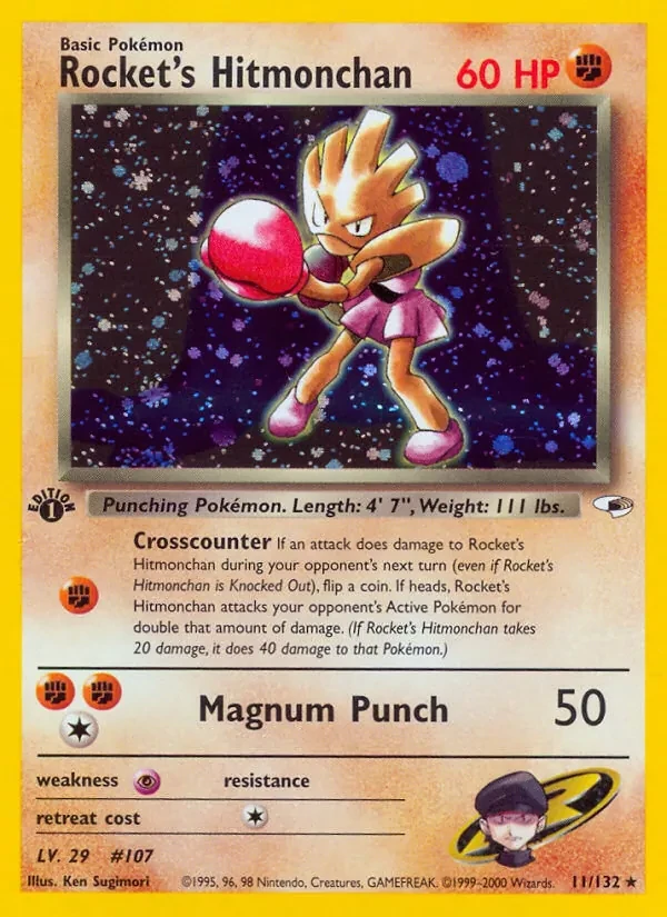 Rocket's Hitmonchan 11/132 Gym Heroes Pokémon card