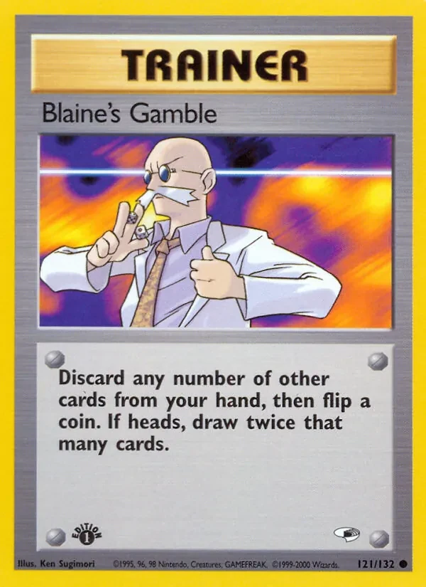 Blaine's Gamble 121/132 Gym Heroes Pokémon card