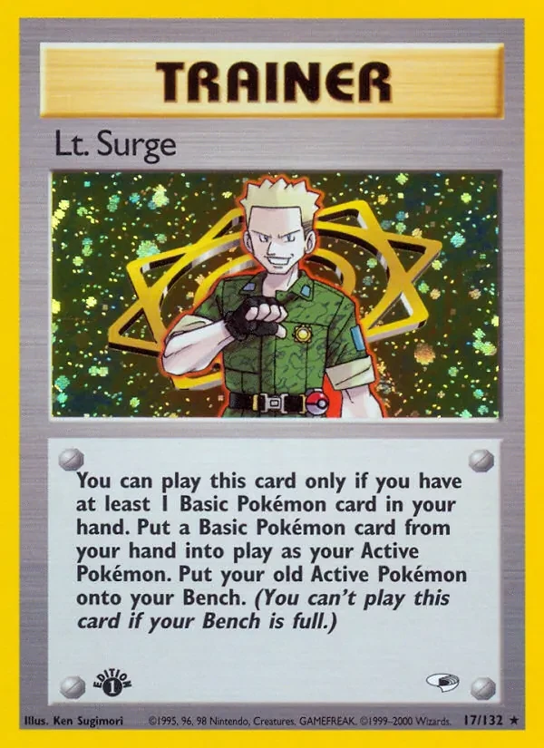 Lt. Surge 17/132 Gym Heroes Pokémon card