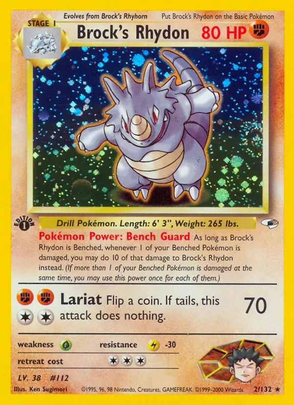 Brock's Rhydon 2/132 Gym Heroes Pokémon card