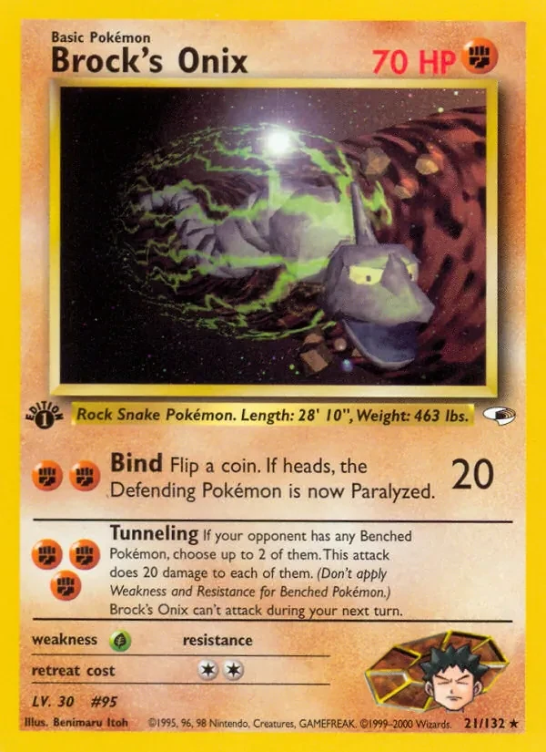 Brock's Onix 21/132 Gym Heroes Pokémon Karte