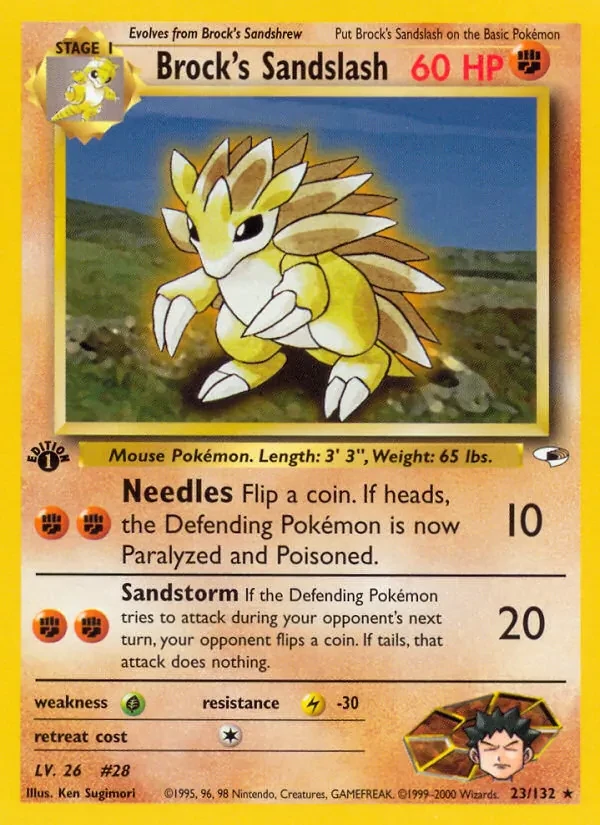 Brock's Sandslash 23/132 Gym Heroes Pokémon card