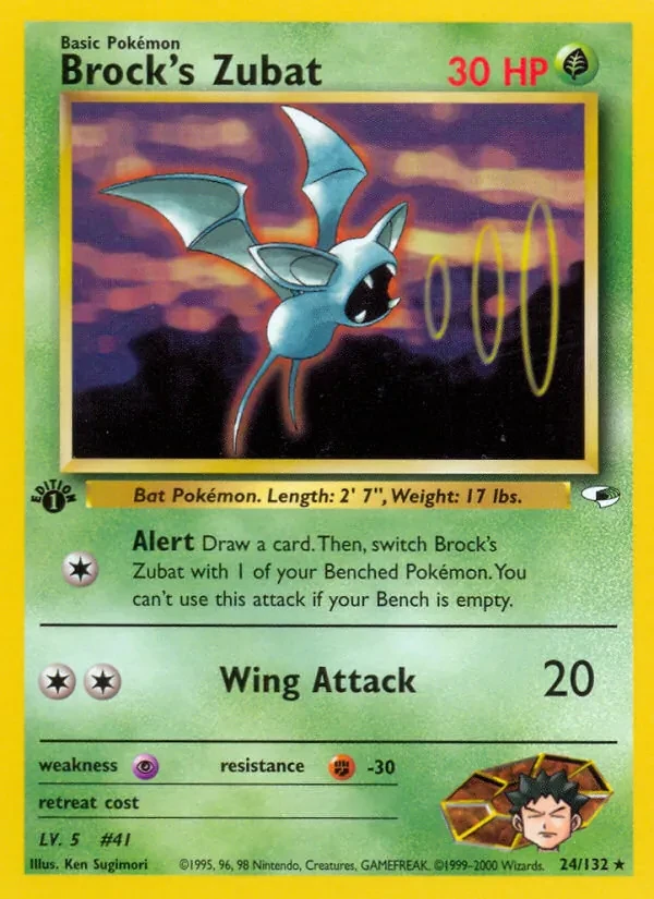 Carta Pokémon Brock's Zubat 24/132 Gym Heroes