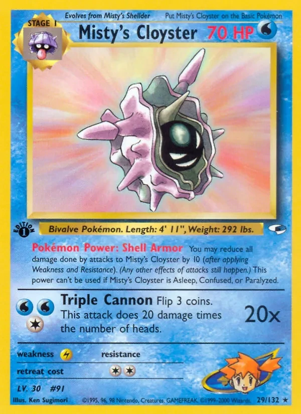 Misty's Cloyster 29/132 Gym Heroes Pokémon Karte