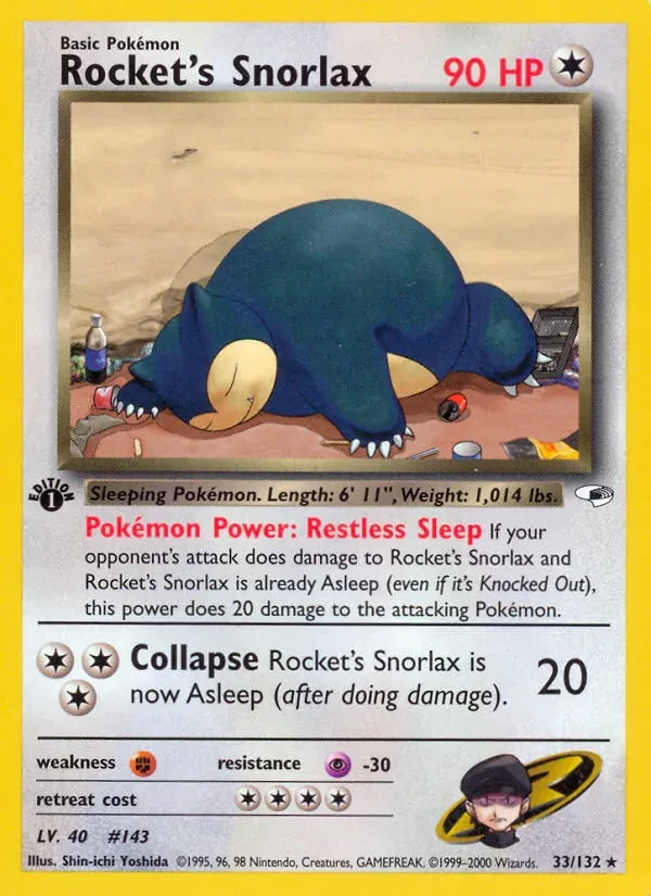 Rocket's Snorlax 33/132 Gym Heroes Pokémon card