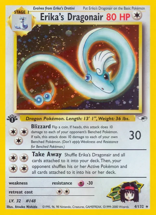 Erika's Dragonair 4/132 Gym Heroes Pokémon card