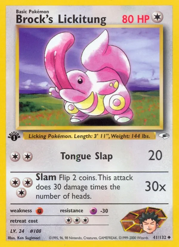 Brock's Lickitung 41/132 Gym Heroes Pokémon Karte