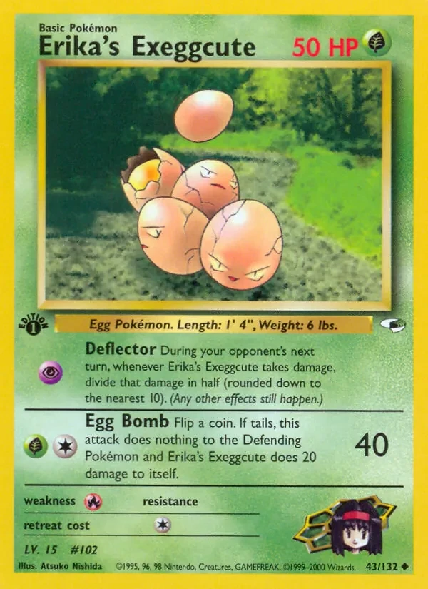 Erika's Exeggcute 43/132 Gym Heroes Pokémon card