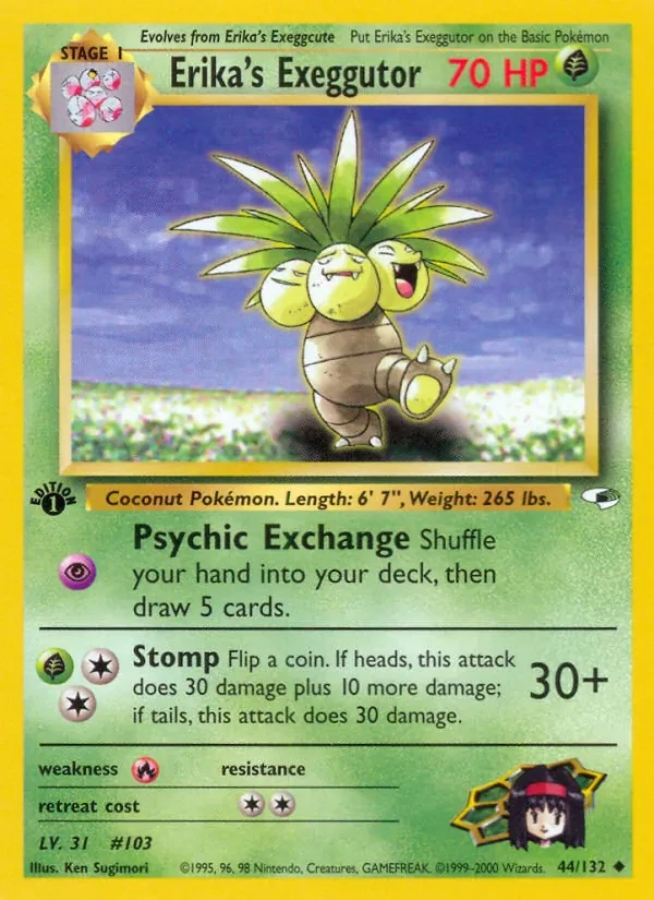 Erika's Exeggutor 44/132 Gym Heroes Pokémon kaart