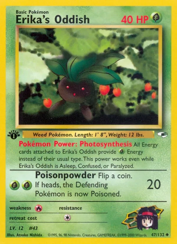 Erika's Oddish 47/132 Gym Heroes Pokémon card