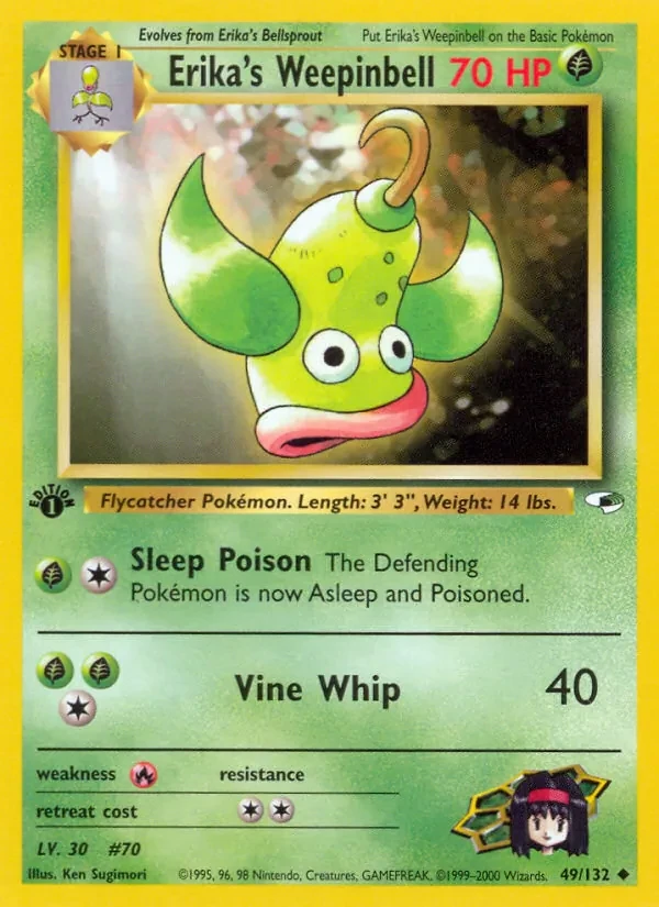 Erika's Weepinbell 49/132 Gym Heroes Pokémon card