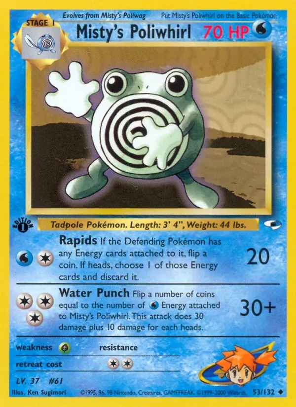 Carte Pokémon Misty's Poliwhirl 53/132 Gym Heroes