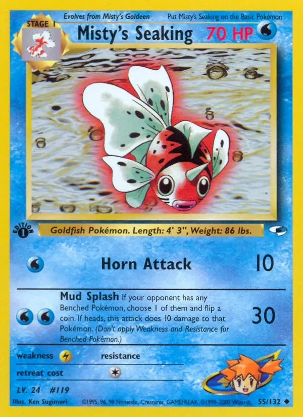 Carta Pokémon Misty's Seaking 55/132 Gym Heroes