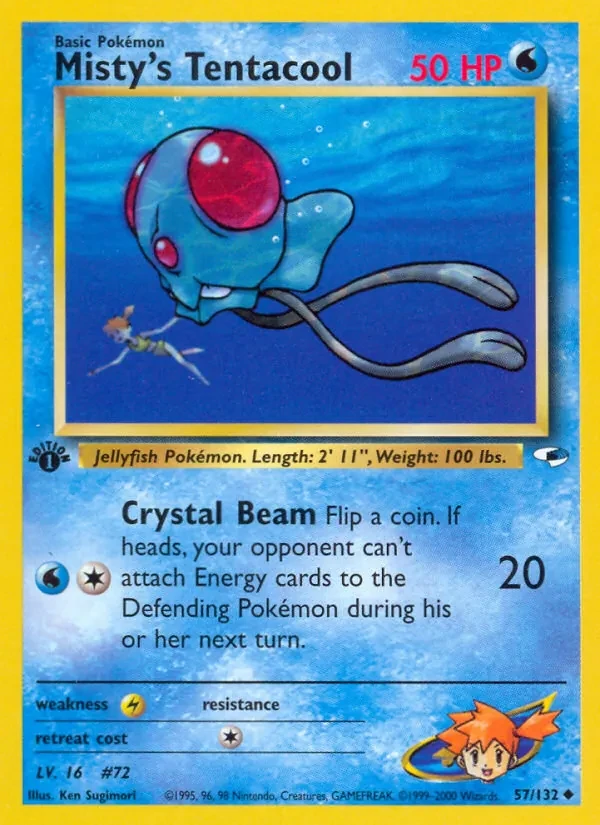 Misty's Tentacool 57/132 Gym Heroes Pokémon card