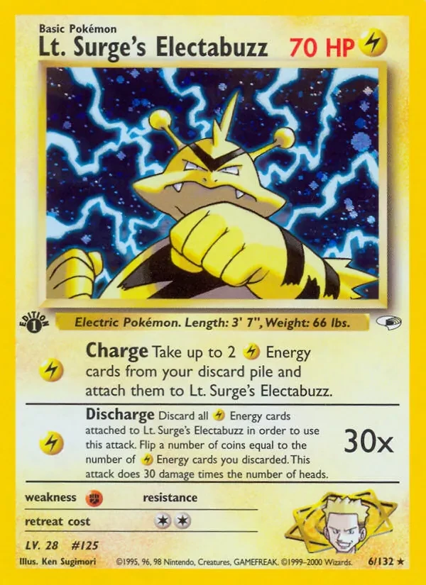 Lt. Surge's Electabuzz 6/132 Gym Heroes Pokémon card