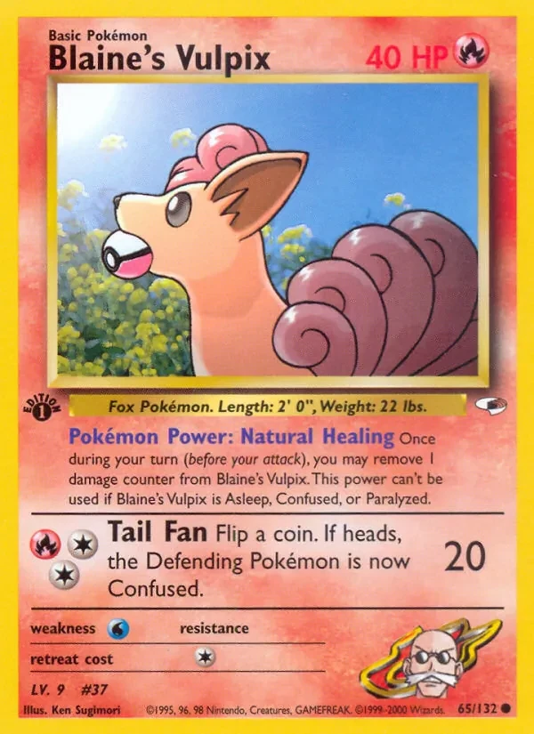 Blaine's Vulpix 65/132 Gym Heroes Pokémon Karte