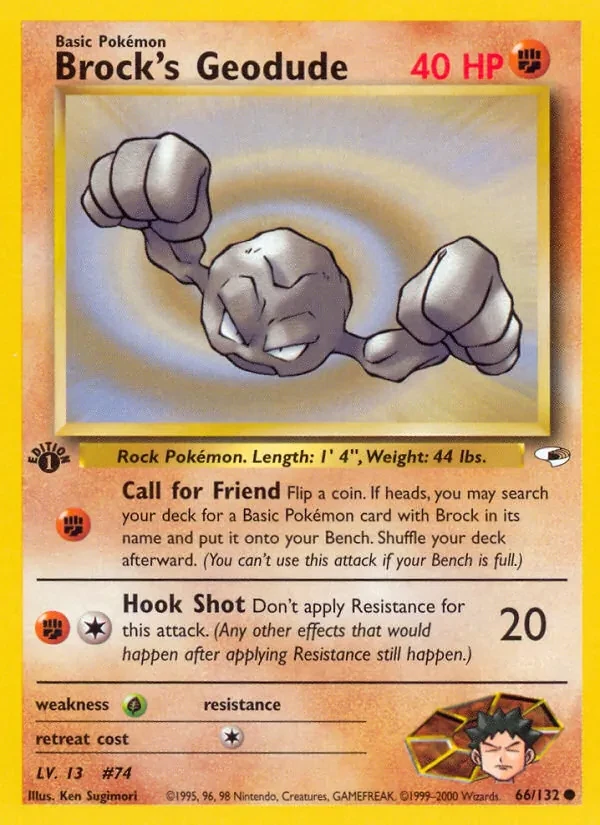 Brock's Geodude 66/132 Gym Heroes Pokémon Karte