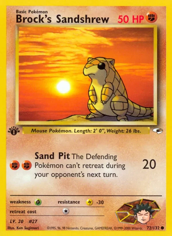 Brock's Sandshrew 72/132 Gym Heroes Pokémon Karte