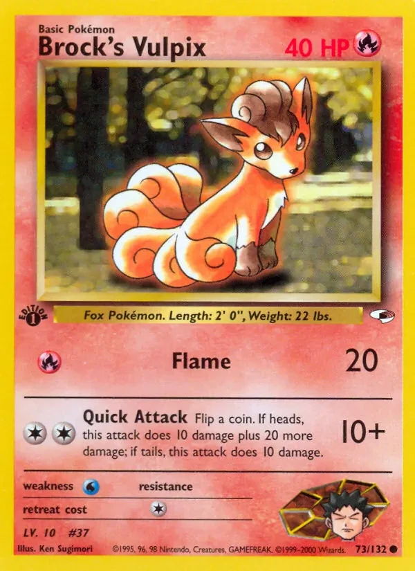 Brock's Vulpix 73/132 Gym Heroes Pokémon card