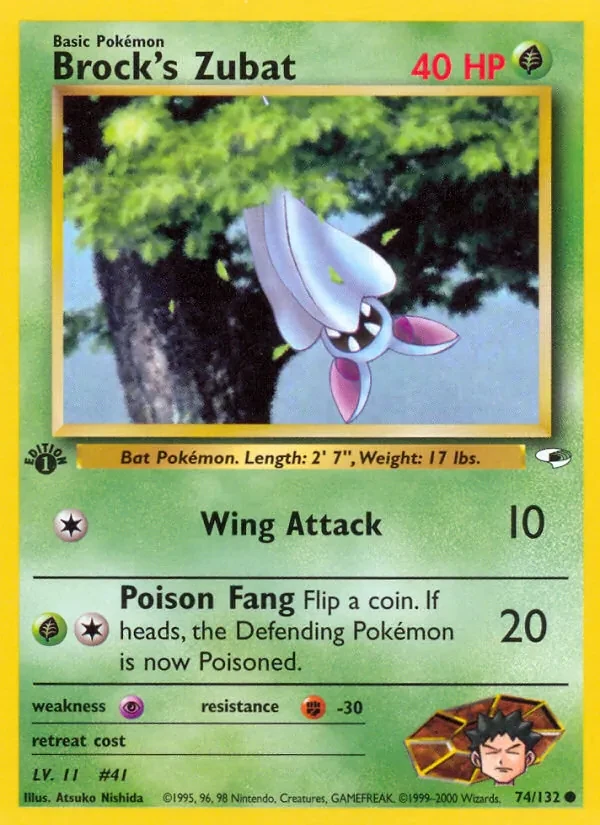Brock's Zubat 74/132 Gym Heroes Pokémon Karte