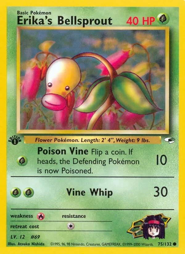 Carta Pokémon Erika's Bellsprout 75/132 Gym Heroes
