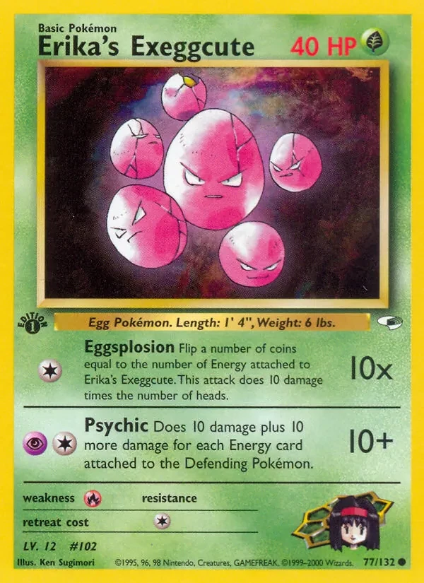 Erika's Exeggcute 77/132 Gym Heroes Pokémon Karte